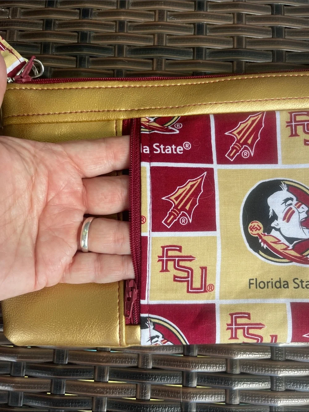 Florida State Garnet and Gold Wristlet Clutch